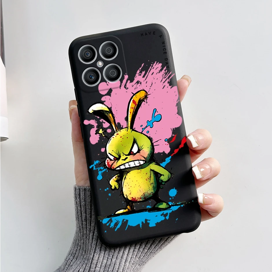 Exquisite Cartoon Painted Liquid Silicone Phone Case in Bumper Design