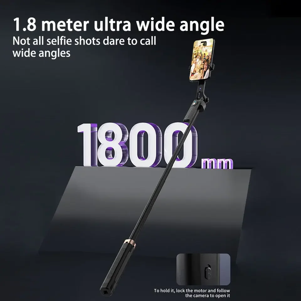 DIXSG Portable Gimbal Selfie Stick AI Face Track 360 Degree Rotation Stabilization 180CM Extension Height Tracking Gim