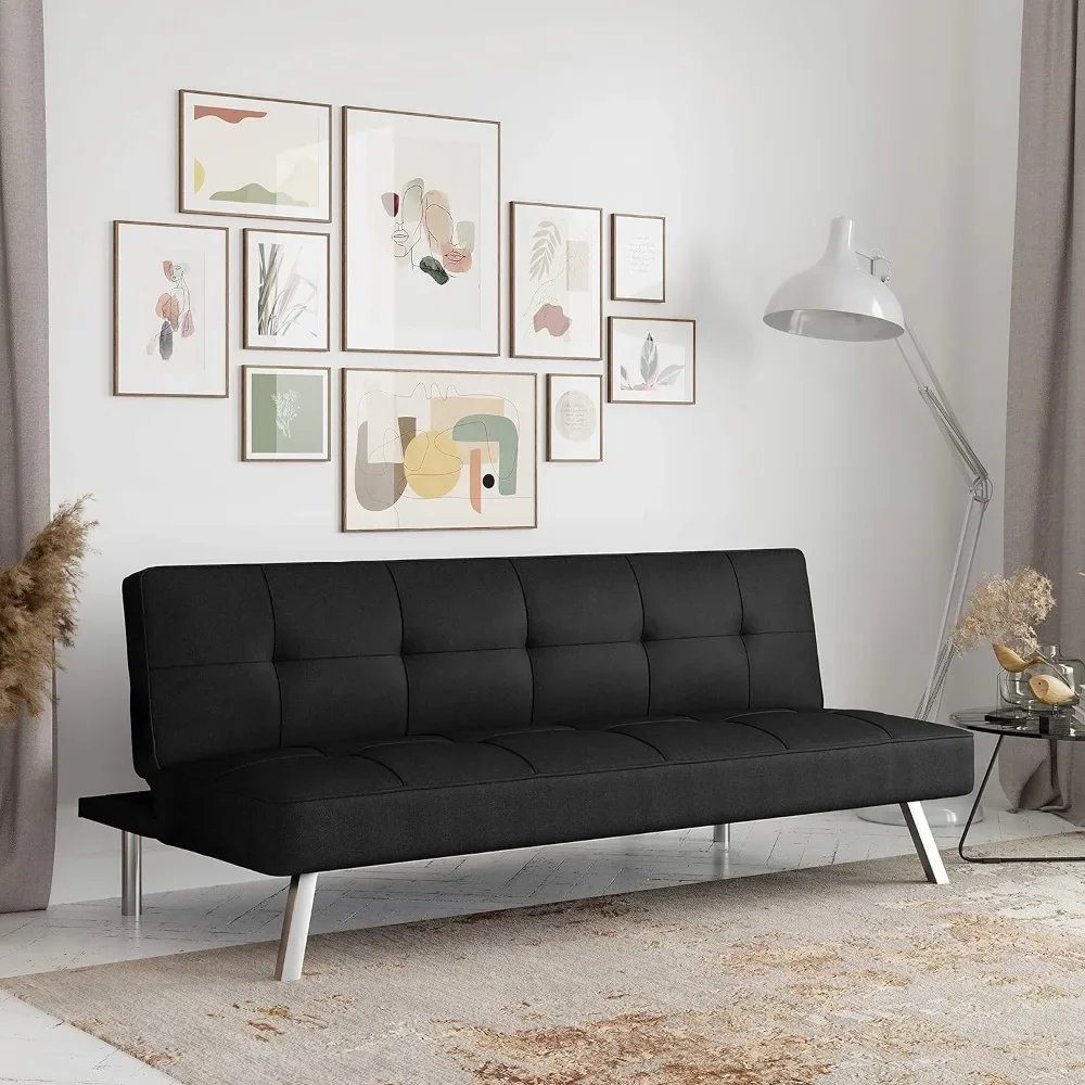 

Living Room Sofa, Convertible Sofa Bed Puffs Sofa Living Room Sofas 66.1" W X 33.1" D X 29.5" H Black Living Room Sofa