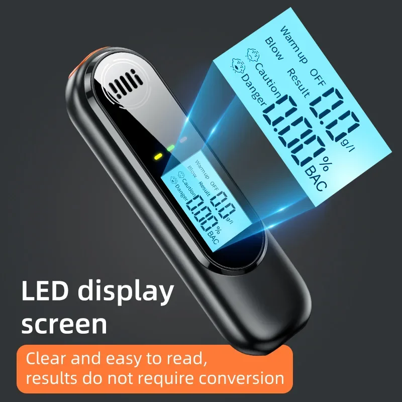 Portable Non-contact Alcohol Tester With LED Screen Display Breathalyzer Rechargeable Automatic Breath Alcohol Test Tool