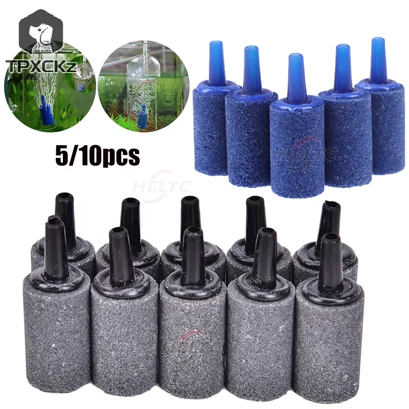 Aquarium Airstone 5/10Pcs Cylinder Shape Mineral Bubbles Release Fish Tank Pump Aeration Aerator Accessories
