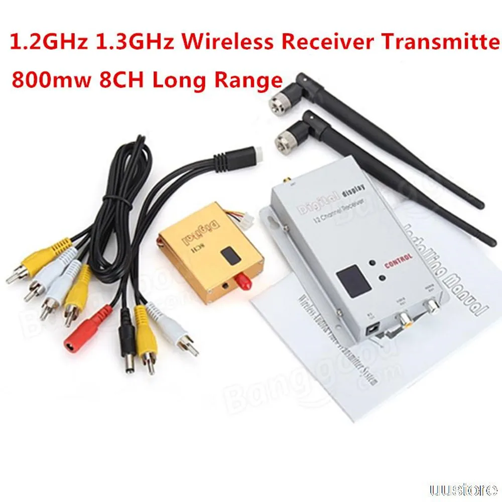 

FPV 1.2g 1.2ghz 800mw Digital wireless AV Video/Audio Diagram Transmitter and Receiver combo for Rc ZMR250 QAV280 QAV250 Drone