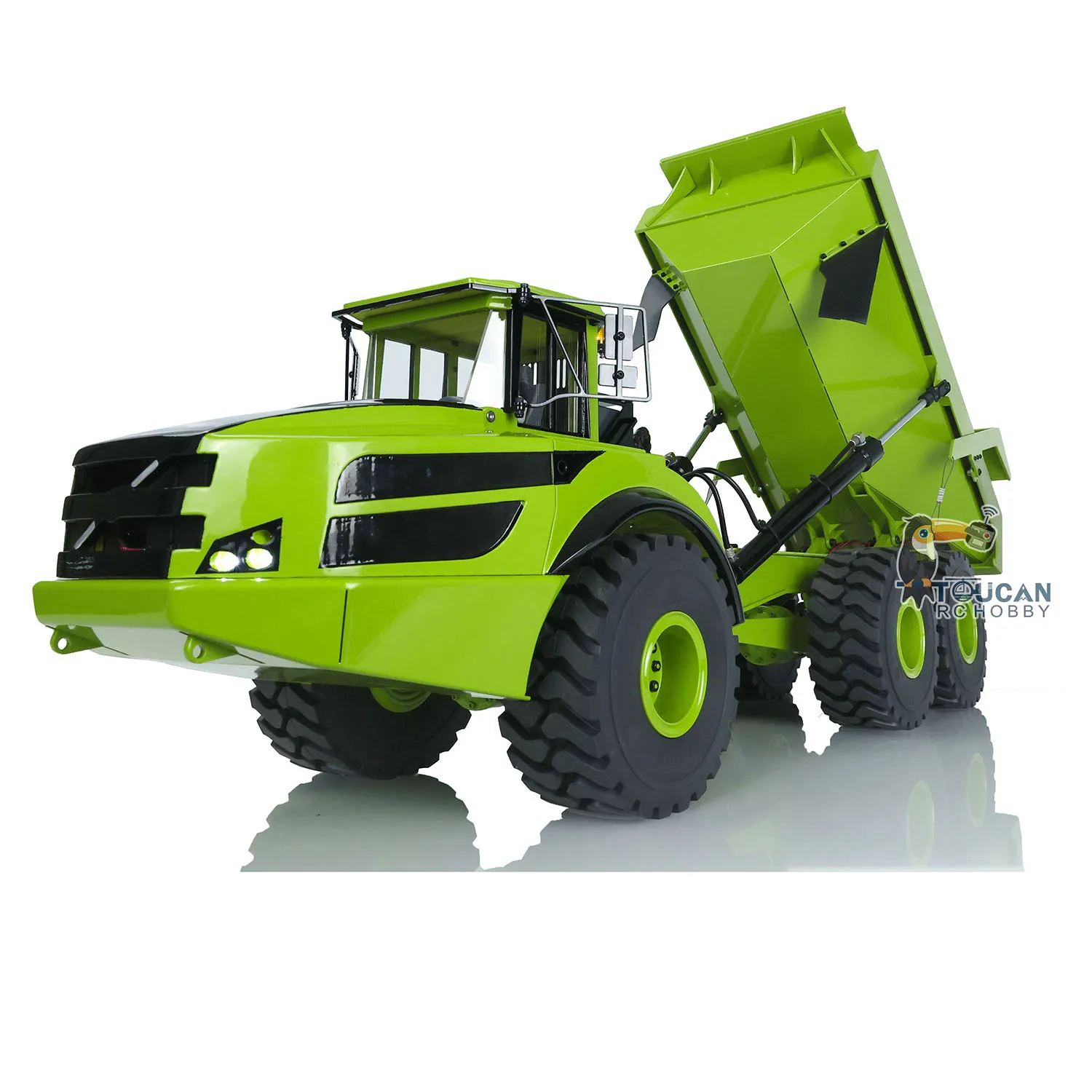 XDRC 6X6 1/14 RC Hydraulic Articulated Truck Radio Control Dumper Model Servo Motor ESC Assembled and Painted Toys Gift TH21416 5