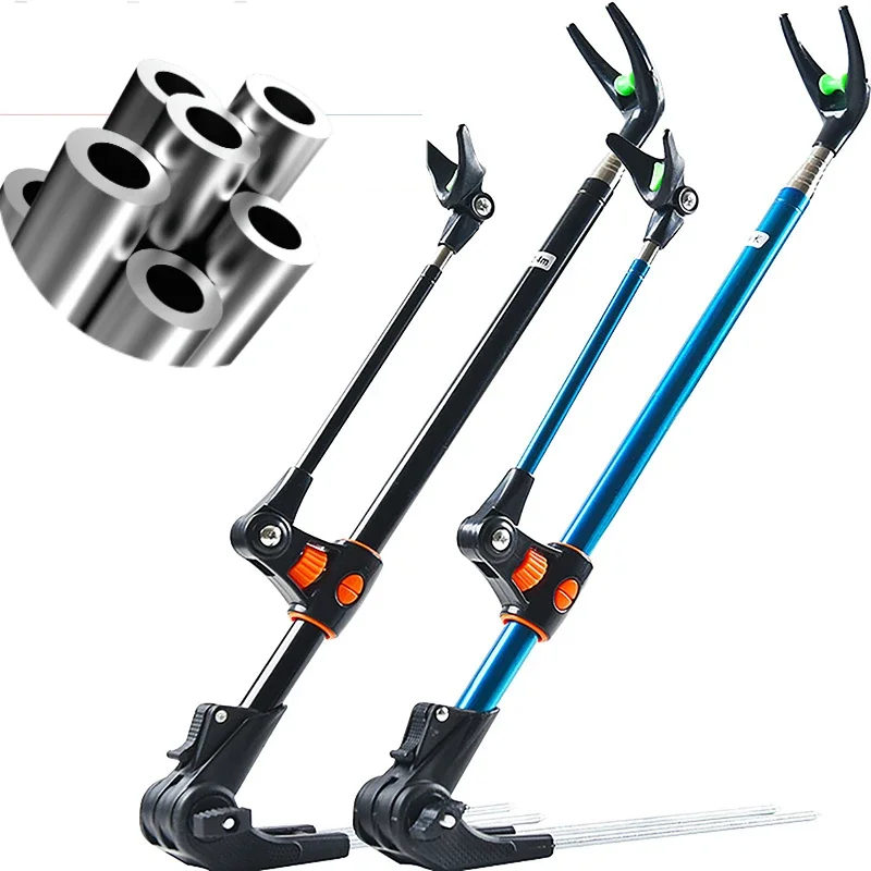 Fishing Rod Bracket Support Rest Holder 1.7M 2.1M 2.4M Stainless Steel Telescoping Fishing Pole Hand Rod Adjustable