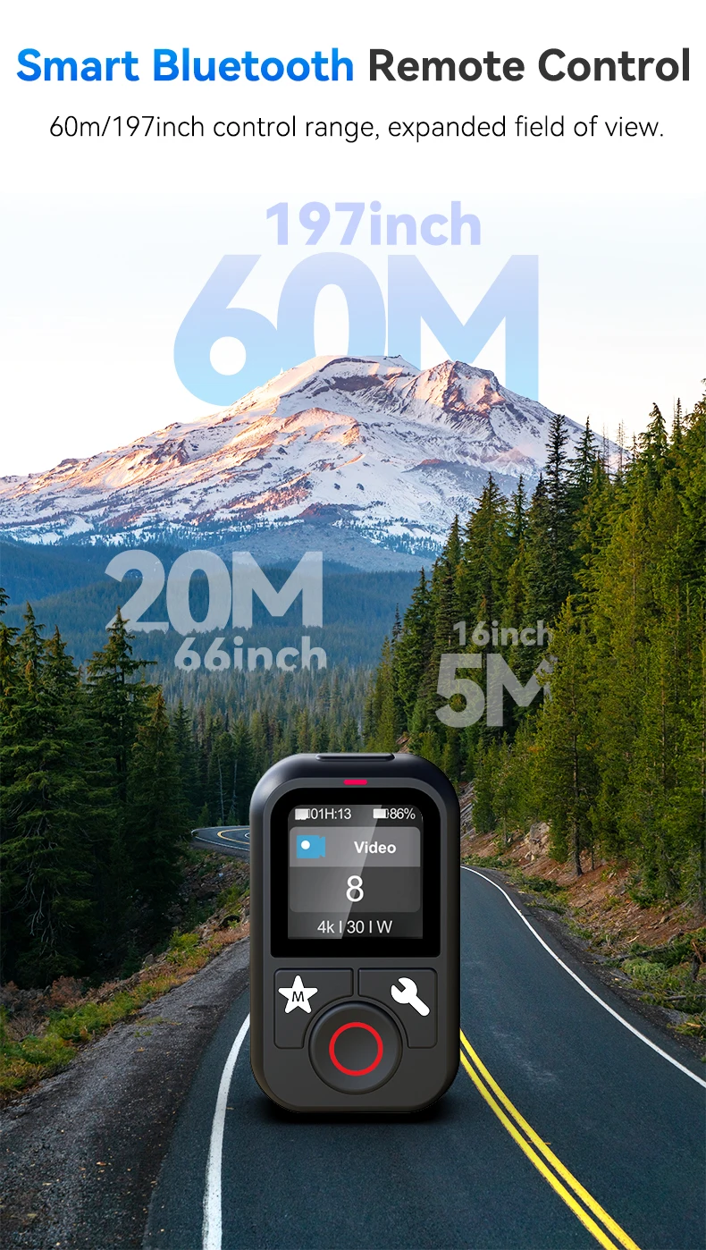 Description Picture 6 of itemTELESIN T13 Waterproof Bluetooth Remote Control For GoPro Hero13 12 11 10 9 8 Max With Wrist Strap For Action Camera Accessories