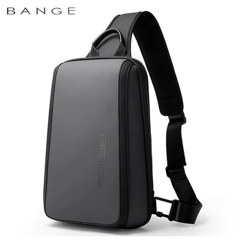BANGE 패션 다기능 대용량 걸이식 가방, 방수 및 방습, 12 인치 태블릿 컴퓨터, 남성용 가슴 가방