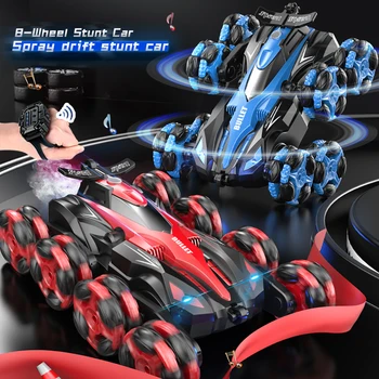 Eight wheels 2.4G gesture sensing 360° Climbing drift Stunt off-road vehicle RC Racing Spray Music Toy Remote Control Car gift