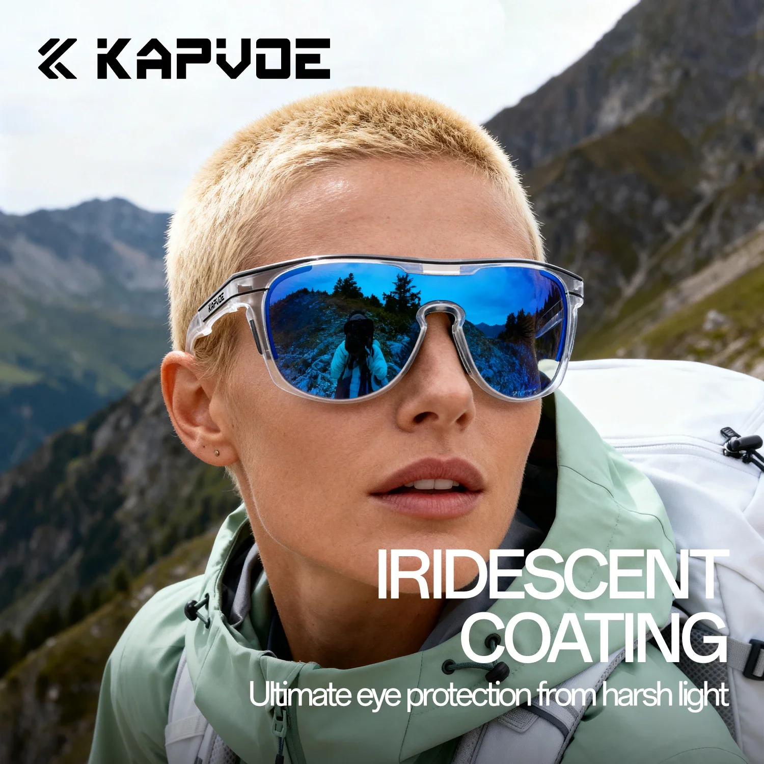 Kapvoe Photochromic Glacier Sunglasses Cycling Glasses Hiking Eyewear Bicycle UV400 Bike Sunglasses for Men MTB Cycling Bicycle