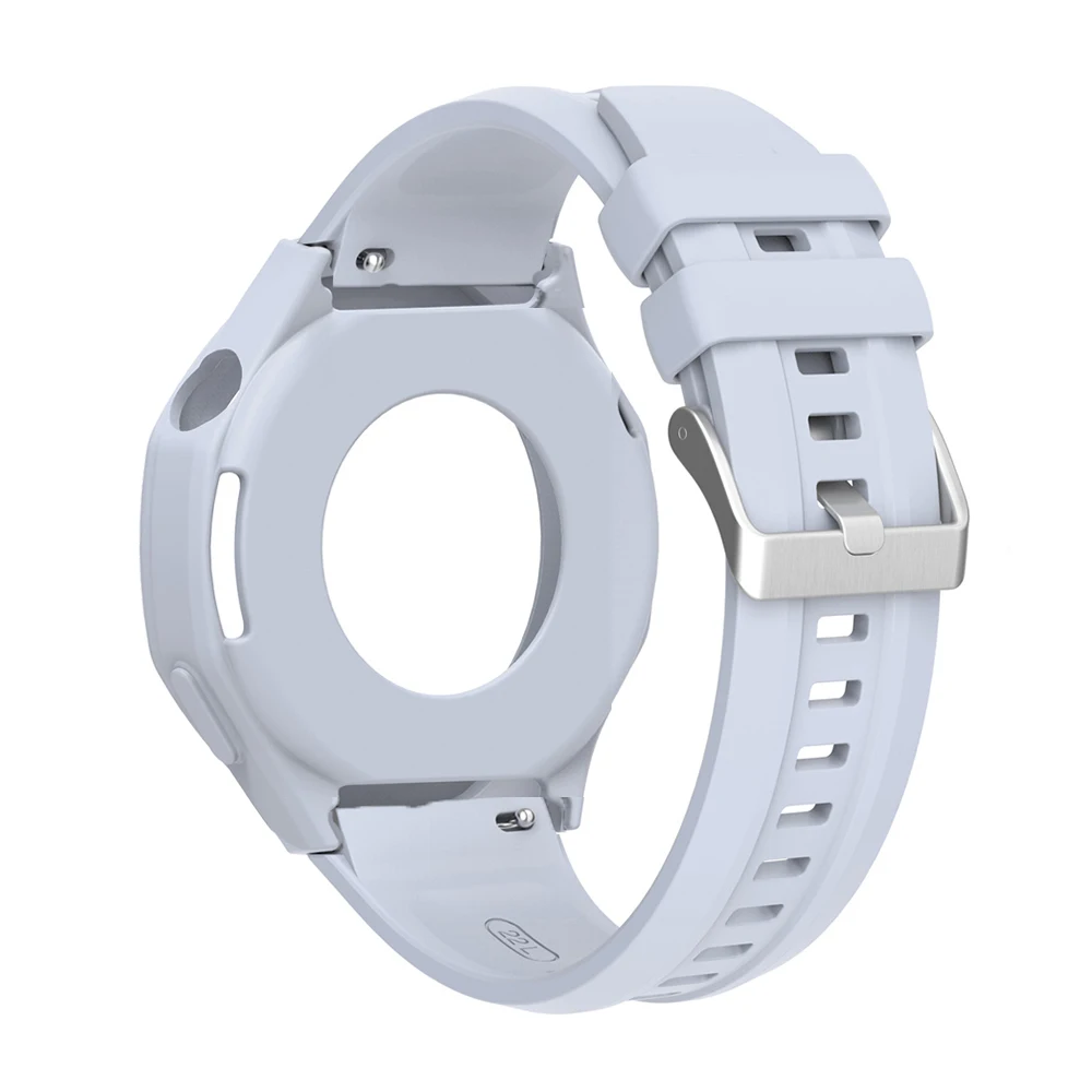 Silicone Watchband with Silvery Buckle and Case Decoration - Soft and Stylish Strap