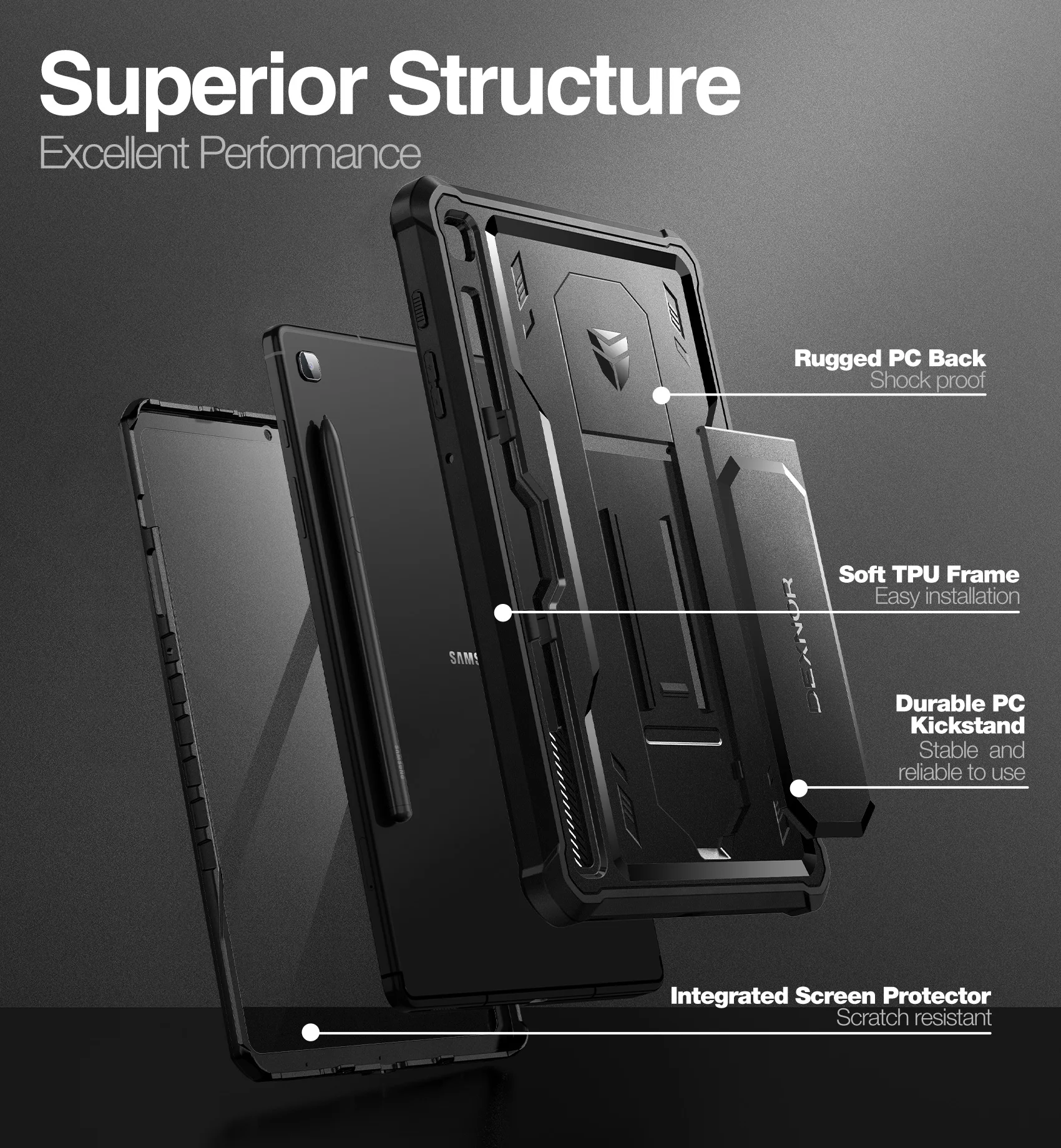 For Samsung Galaxy Tab S6 Lite Built in Screen Protector