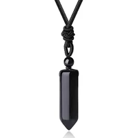 Tree of Life Wire Wrapped Natural Black Onyx Hexagonal Moon Pendant Pyramid Ping Buckle Hand-woven Necklaces Women Men Jewelry 2