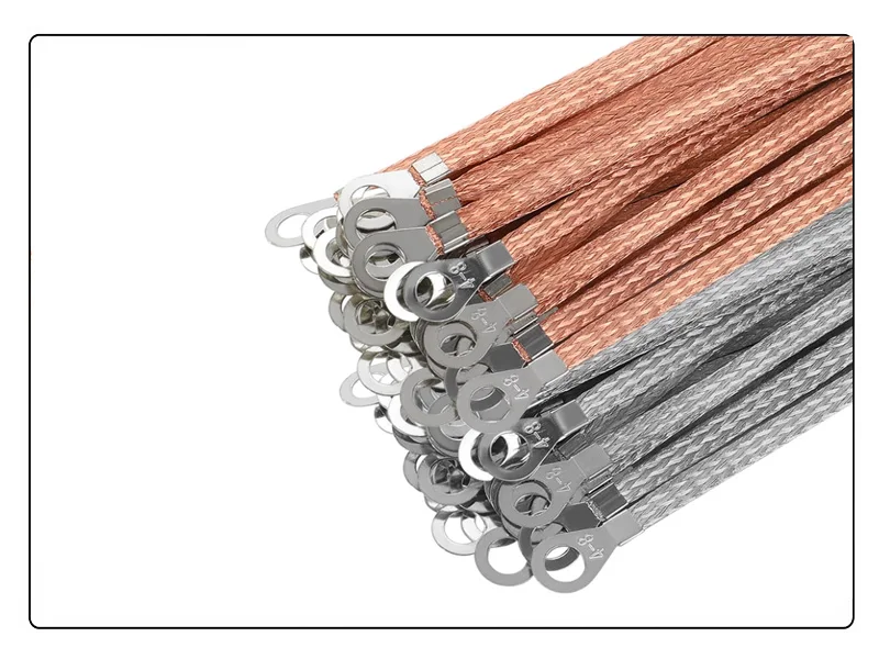 100PCS cobre Braid Jumper cabo ponte terra