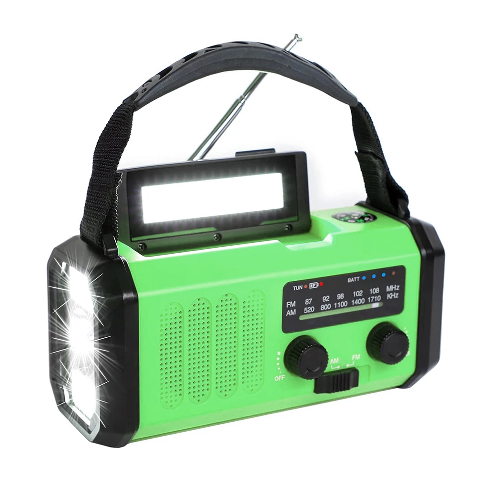 Solar Hand Crank Emergency Radio - FM/AM/NOAA Weather Radio With 5000mAh Power Bank & SOS Alarm