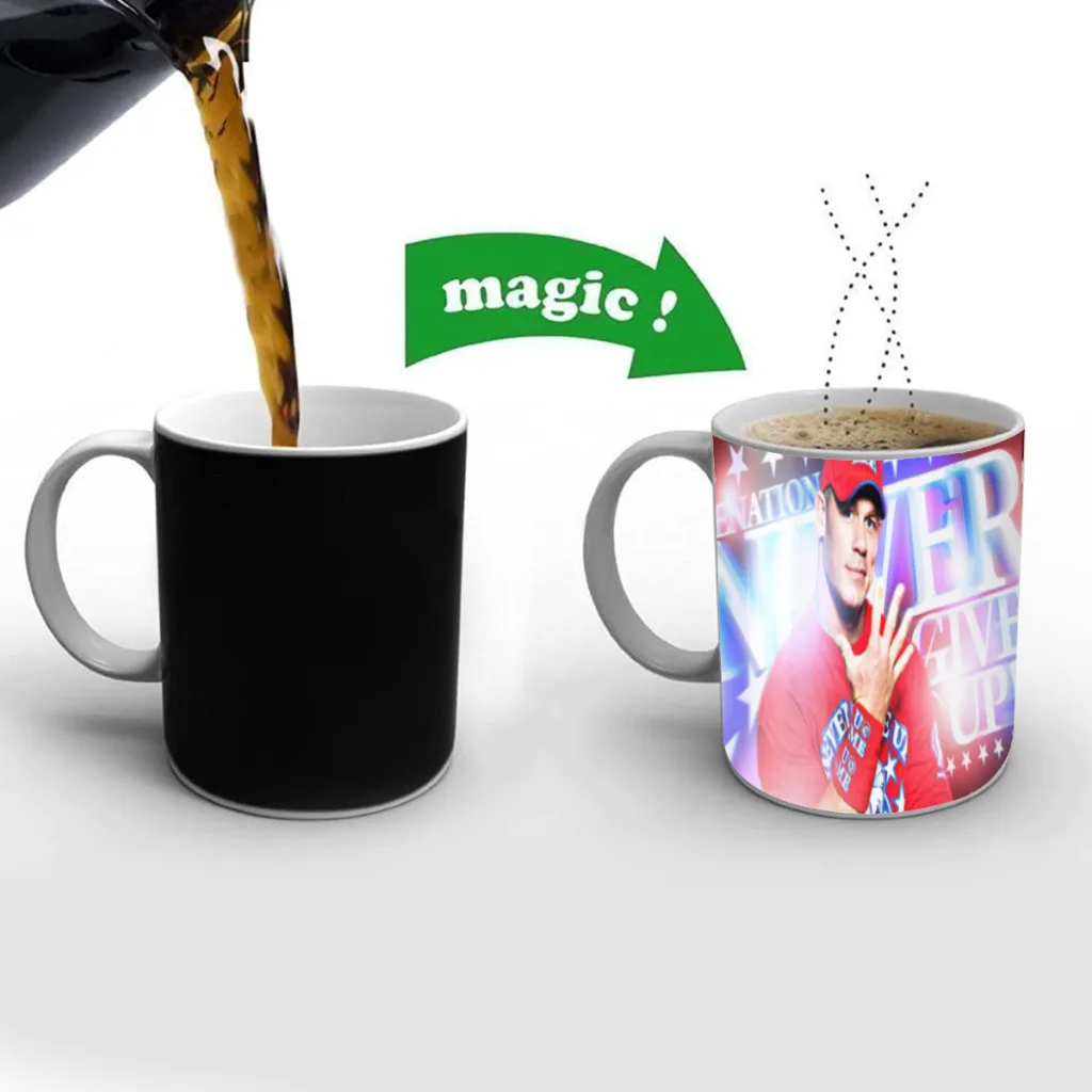 

Wrestling-Star-John-Cena Free shipping Mug Changing Color Ceramic Coffee Mugs Magic Tea Cup Best Gift For Your Friends