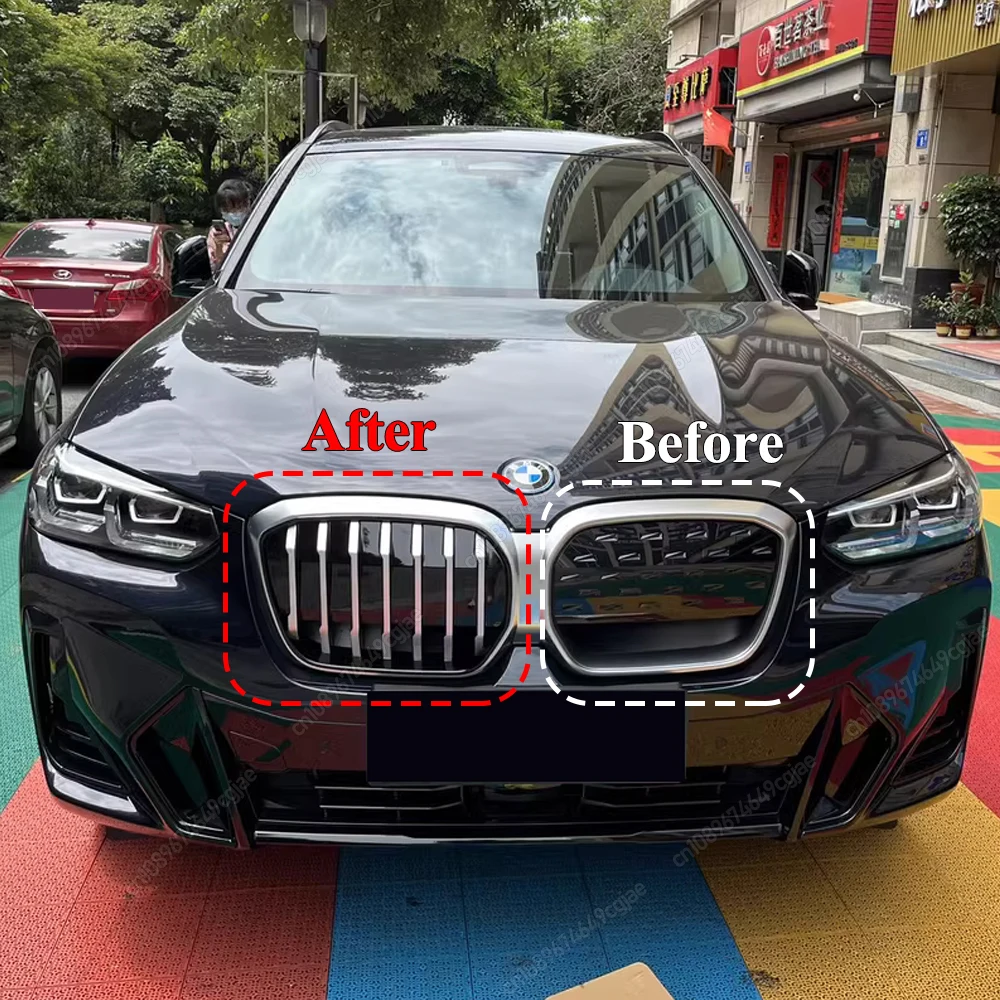 BMW G08 iX3 2020-2023 M 스타일 에어 인테이크 그릴 바디 키트 블랙 카 스타일링 튜닝용 프론트 범퍼 키드니 그릴 레이싱 그릴