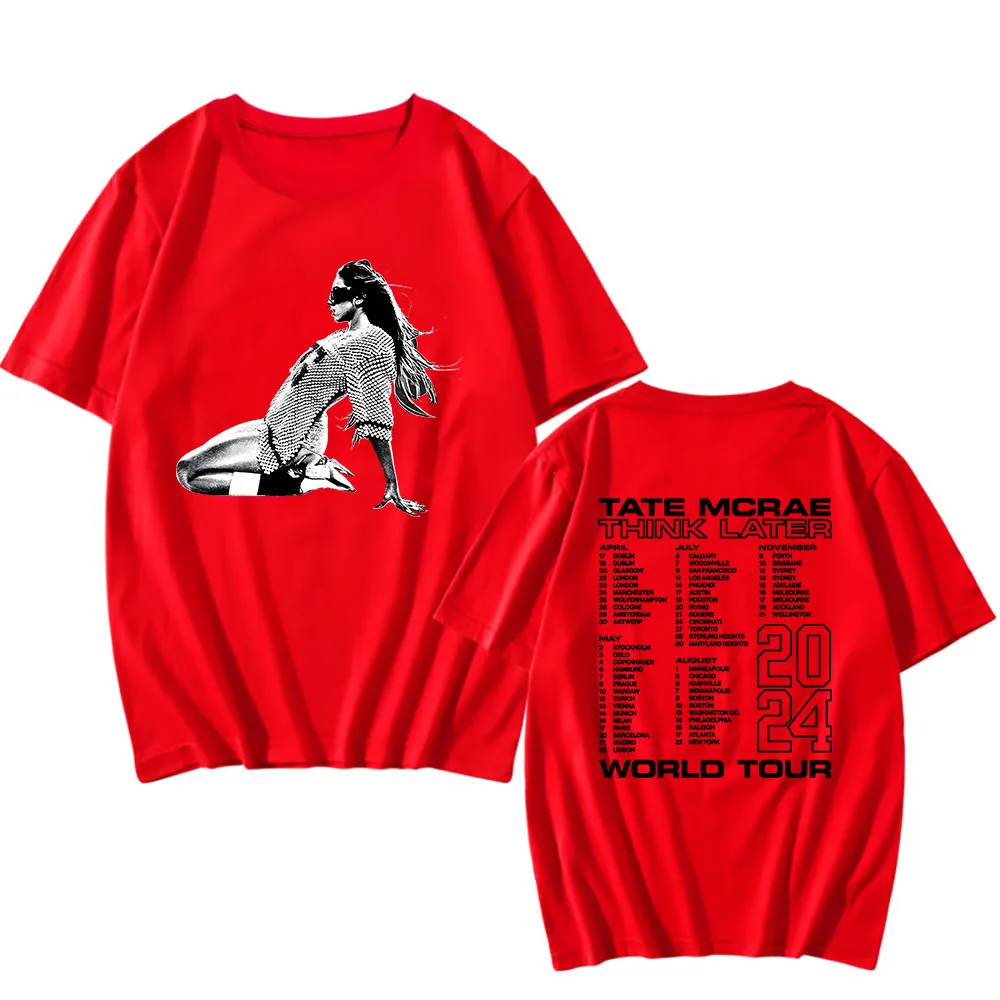 Tate McRae 2024 Think LaterライブTシャツSサイズ Tate McRae 2024 Tour Merch, Casual Unisex Cosplay Tee, Short
