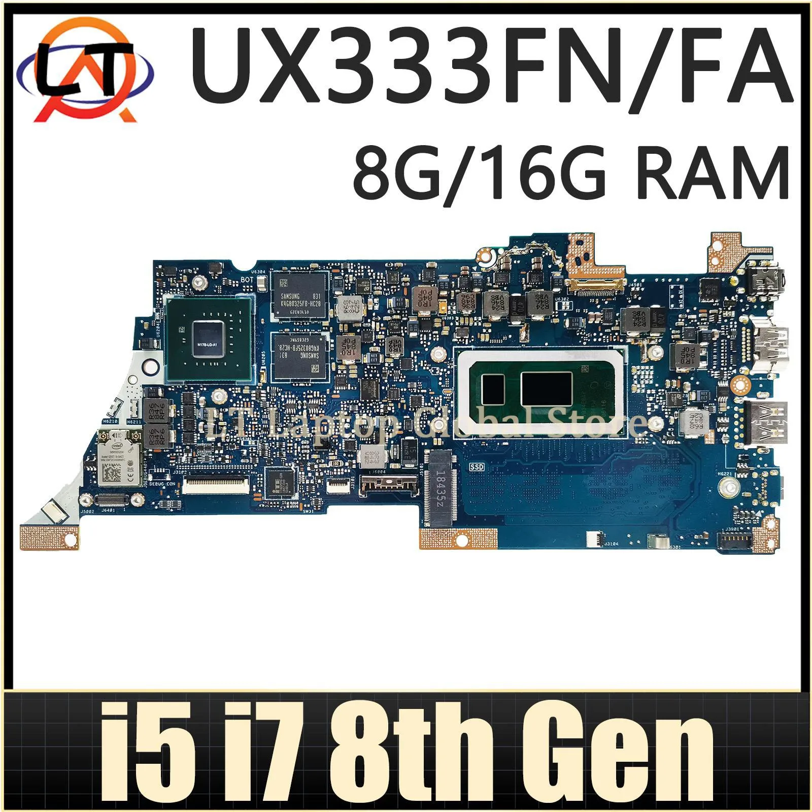 Материнская плата ASUS UX333FN UX333FA BX333FA BX333FN RX333FA RX333FN материнская плата для ноутбука I5 I7 процессор 8-го поколения MX150/MX250/UMA