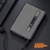 Cigarette Case With Lighter Jet Flame Lighter USB Metal Lighter Holds 20pcs 100mm Cigarettes Tobacco Storage Box Smoking Gadgets 6