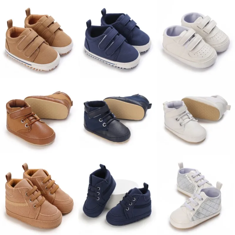 VALEN SINA 0-18Months Casual Sneakers White Baptism Shoes Boy Girl Classical Sport Soft Sole PU Leather Multi-Color First Walker 1
