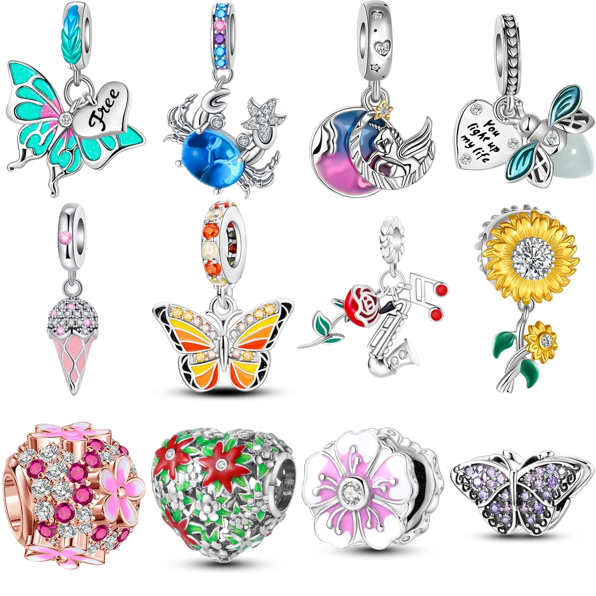 

Бусины-подвески для браслета Pandora, серебро 925 пробы