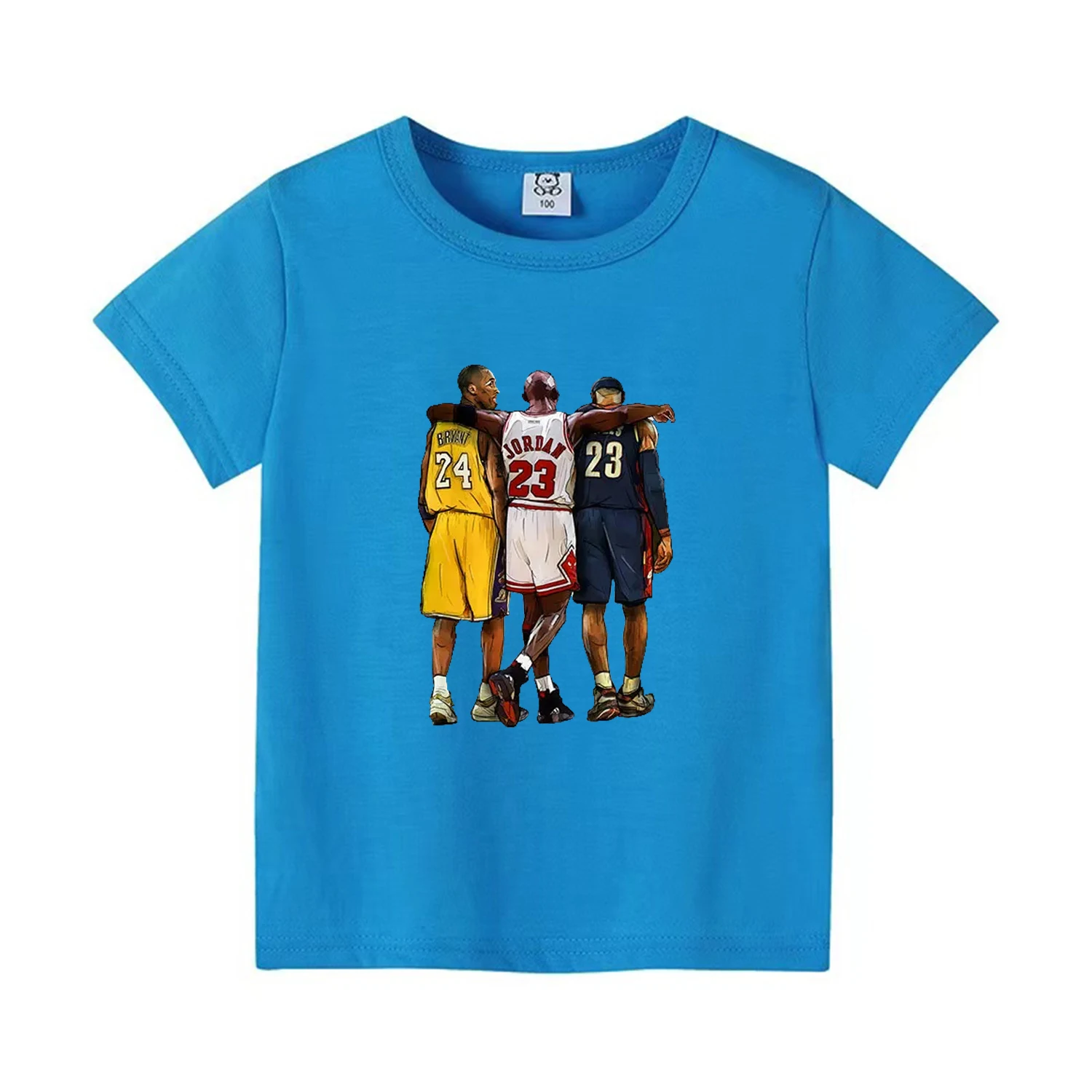 New Summer Basketball Print Tee Tops, Boy's Round Neck Casual Short Sleeve Comfortable Soft Versatile Kid T-shirt 6