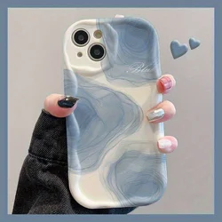 Vibrant Pink Gradient Wavy Shockproof Soft Silicone Phone Case - iPhone 12 Mini (White)