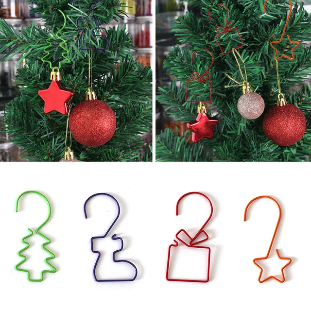 50/10Pcs Christmas Ornament Hooks Metal S-Shaped Hanger Hooks Christmas  Tree Ball Hanging Decoration For Home Navidad New Year - AliExpress