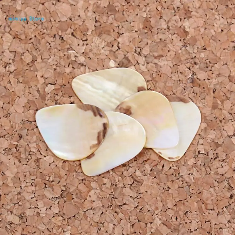 pipi 5PCS Professional Bass Guitar Picks Mediator Abalone Seashell Guitar Pick