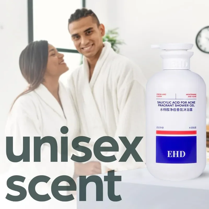 EHD Salicylic Acid Fragrance Body Wash Gentle Exfoliating for Blemish-Prone Skin Oil Control pH Balance Shower Gel Smooth Skin