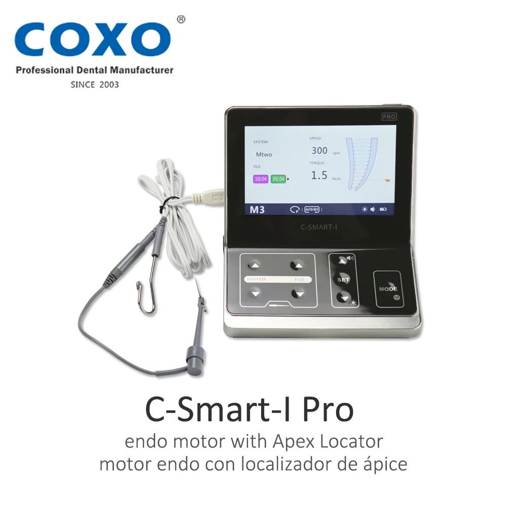 Motore endodontico COXO C-SMART-I PRO con luce LED e localizzatore apicale, ampio schermo LCD a colori, strumento per la misurazione del canale radicolare dentale - immagine 2