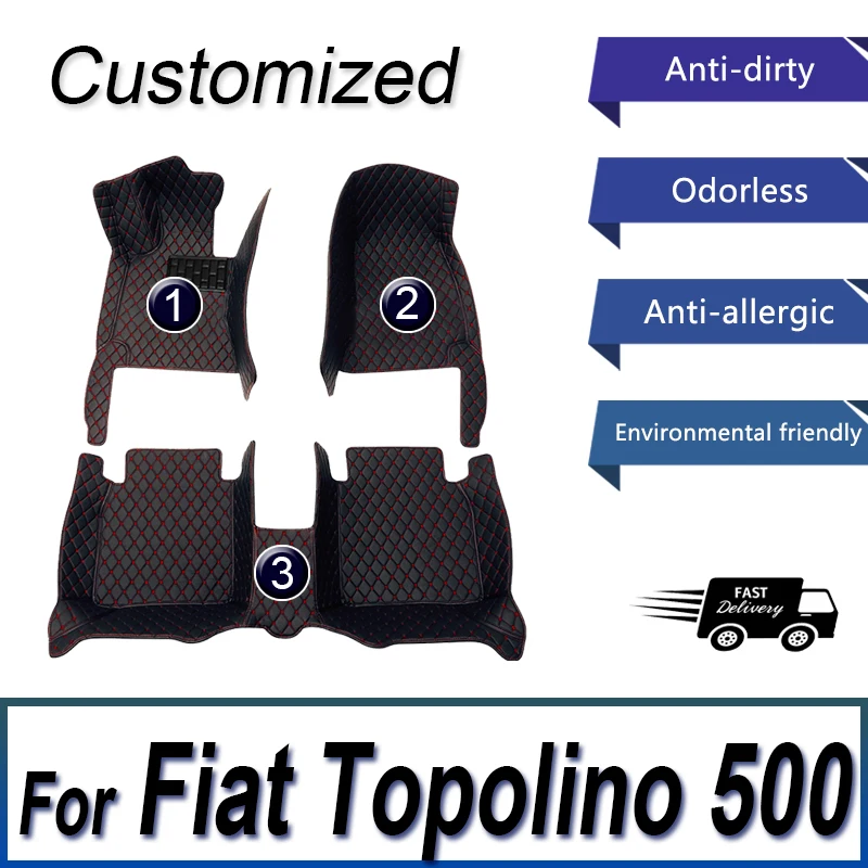 

Car Floor Mats For Fiat Topolino 500 2012 2011 Auto Interiors Accessories Styling Custom Leather Front And Rear Side Foot Rugs