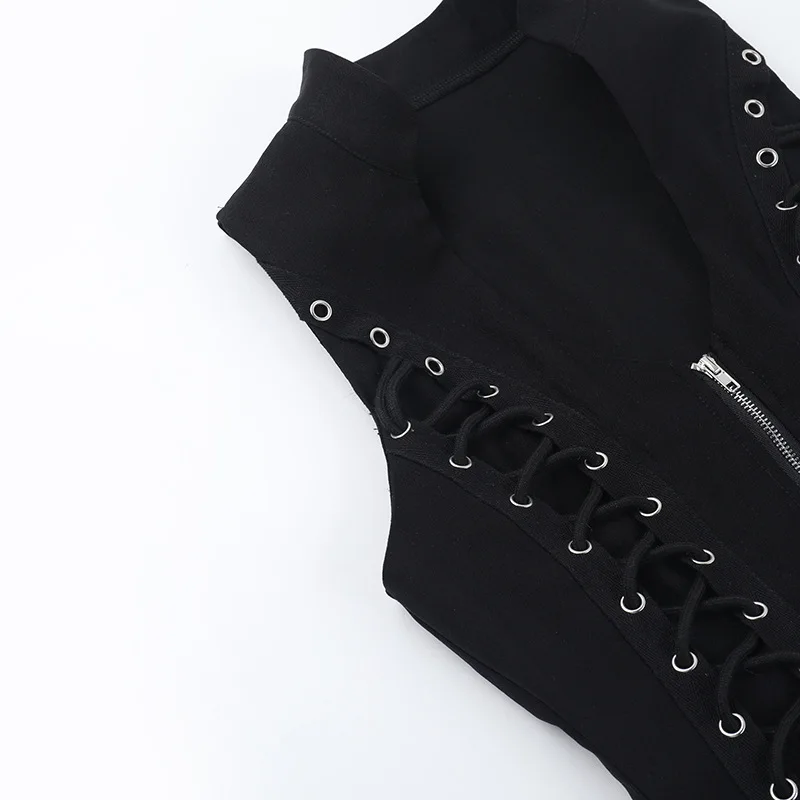 Women's Gothic Zip Slim Tank Top
