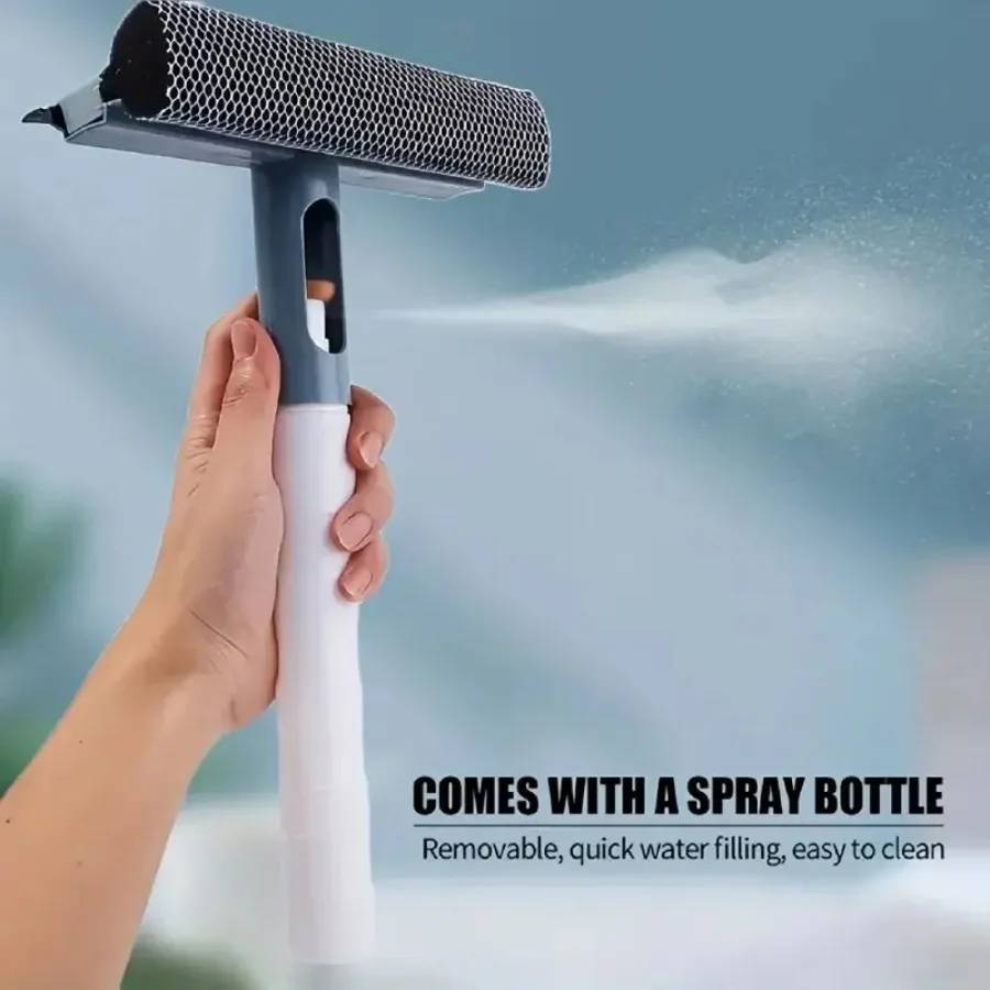 Applicable to bathroom mirror window, with spray double-sided window cleaner wiper, three in one window cleaner glass wiper 1