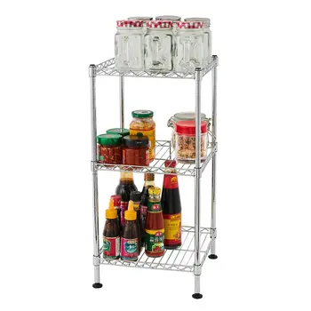 3 Tier Kitchen Rack Utility Storage Organization Kitchen Tools Holder Workstation Shelving Tower 4