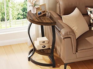 round end tables living room, circle table, wood end table, accent tables