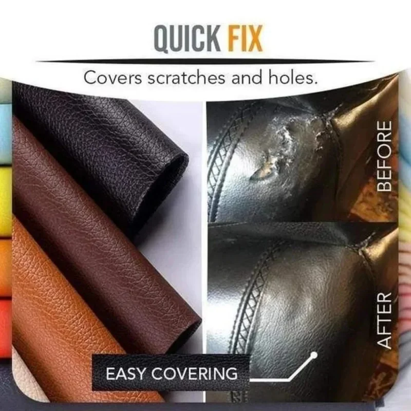 Leather Repair Patch Fix Tool for Sofa Car Seat Chair Wear Resistant Self-adhesive Leather for Upholstery leather repair patches self adhesive leather