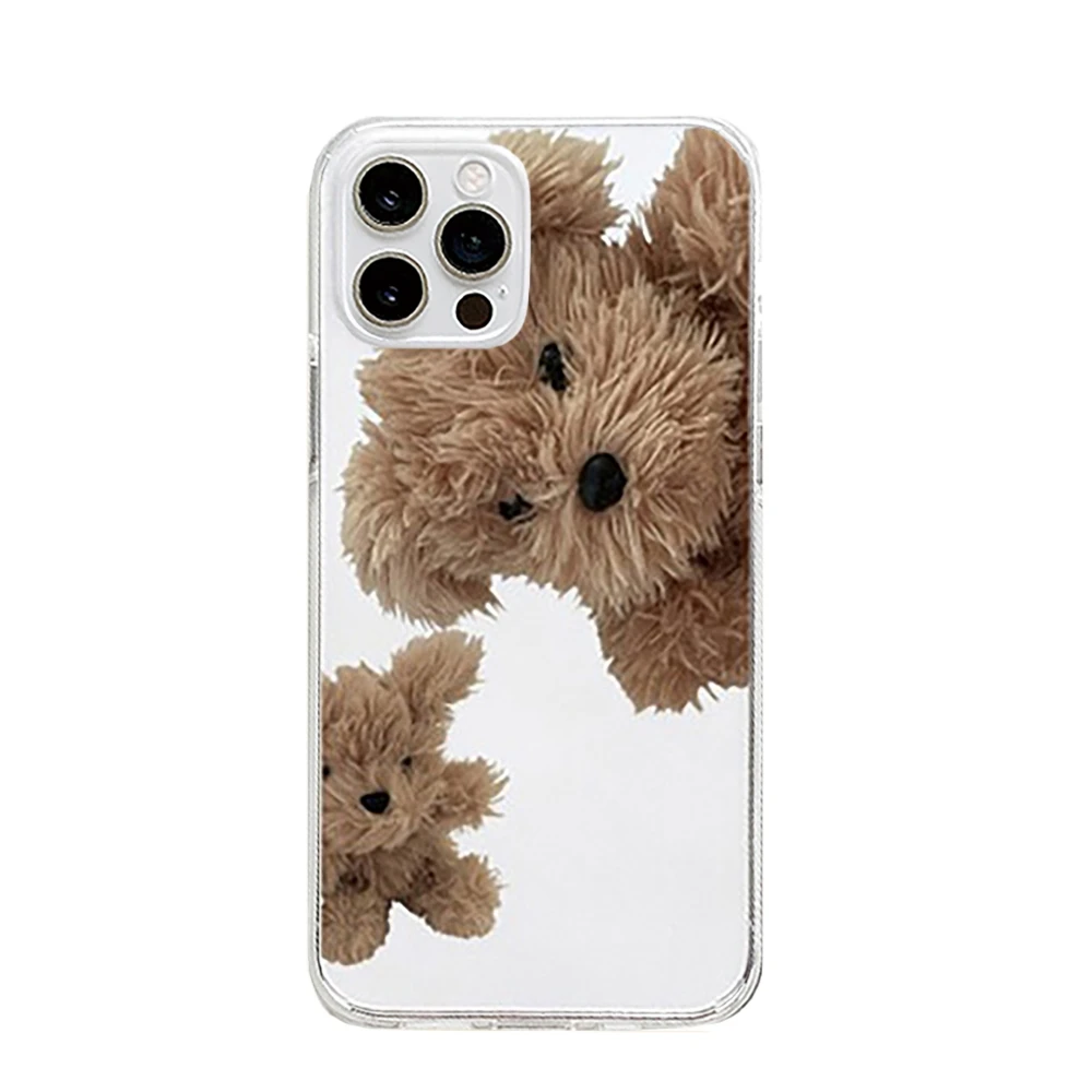 Custodia Morbida Per Telefono 3D Cute Plush Doll Per IPhone 16 Pro Max Custodie 15 14 Plus 13 12 11 Winter Funny Fluffy Cover In Silicone Antiurto - Foto 9