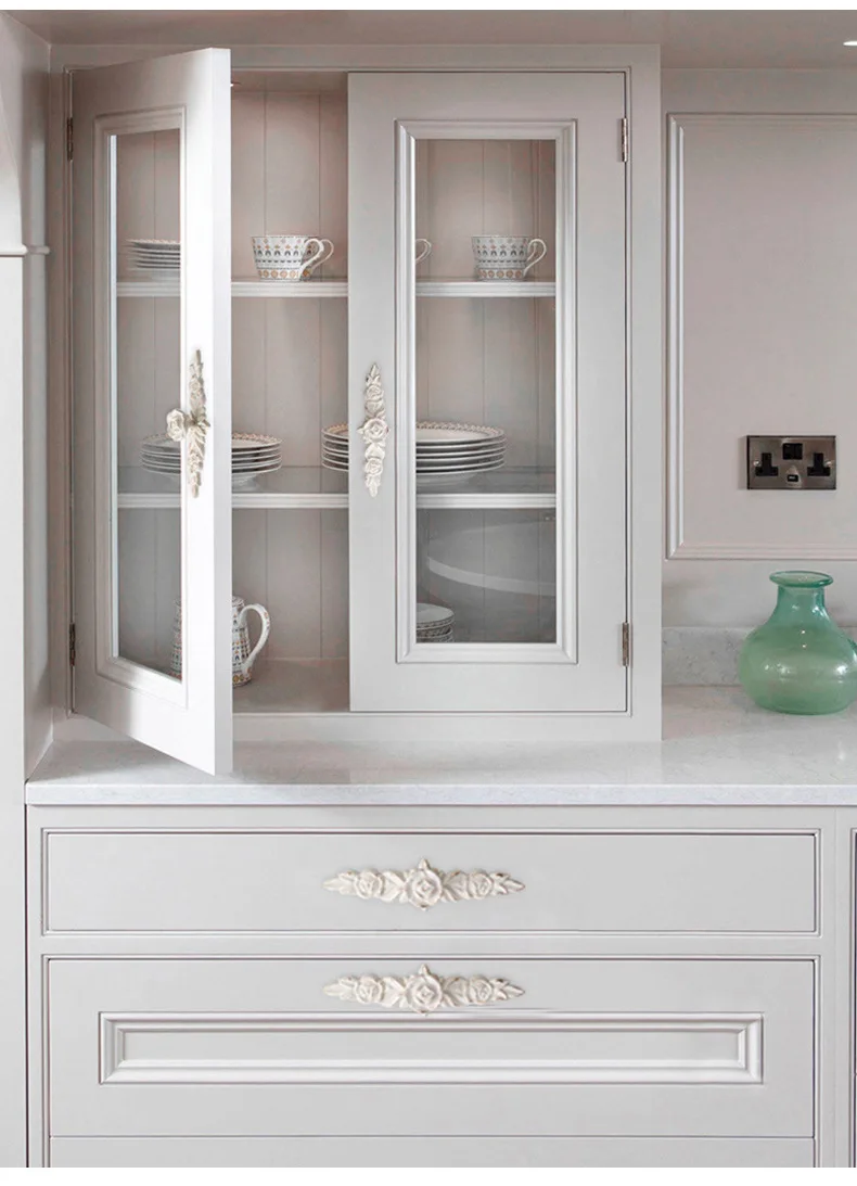 Description Picture 6 of itemSimple European Ivory White Handle, Painted Cabinet Door Handle, Modern Rose Furniture Handle, Single Hole White Small Handle