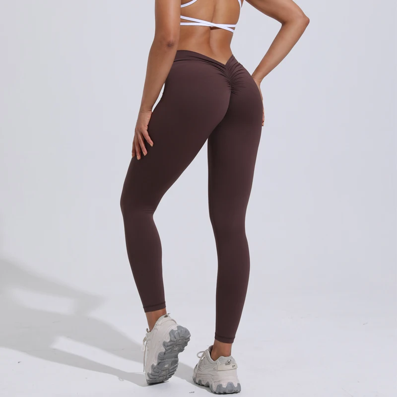 QINACTIVE V-Back Leggings Sports Yoga Pants Women Fitness Gym Tights High Waist Leggings Push Up 3
