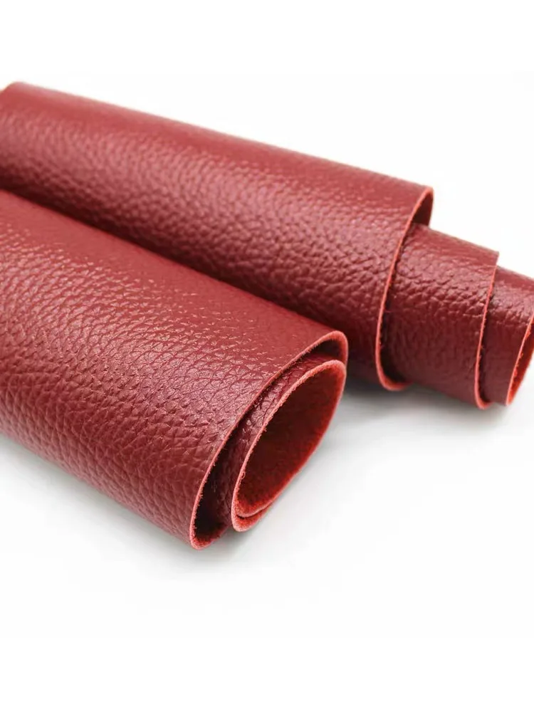 두꺼운 소가죽 소재, 천연 가죽 상층, 1.8mm 버건디 쿠션, 진한 빨간색 소파 시트 가죽 원단