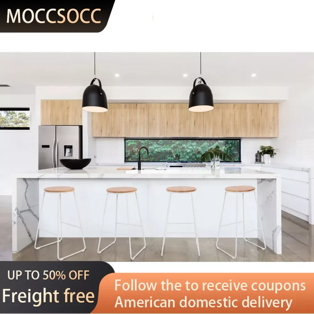 

28"H Backless Stool White Metal Base With Natural Wood Seat - Set of 4 Freight Free Chair Barstools Restaurant Bar Banks Stools