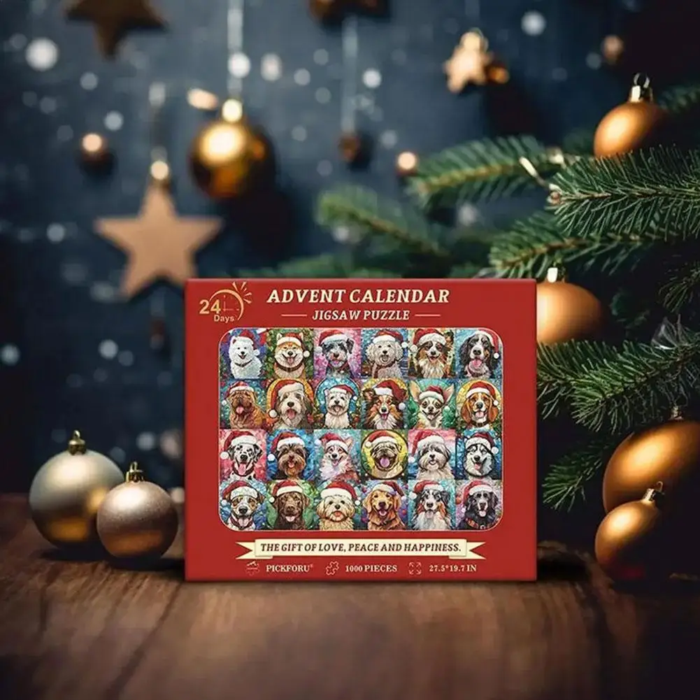 Christmas Puzzle Advent Calendar Creative Cat Dog Christmas Puzzle Advent Calendar Puppy Decorations