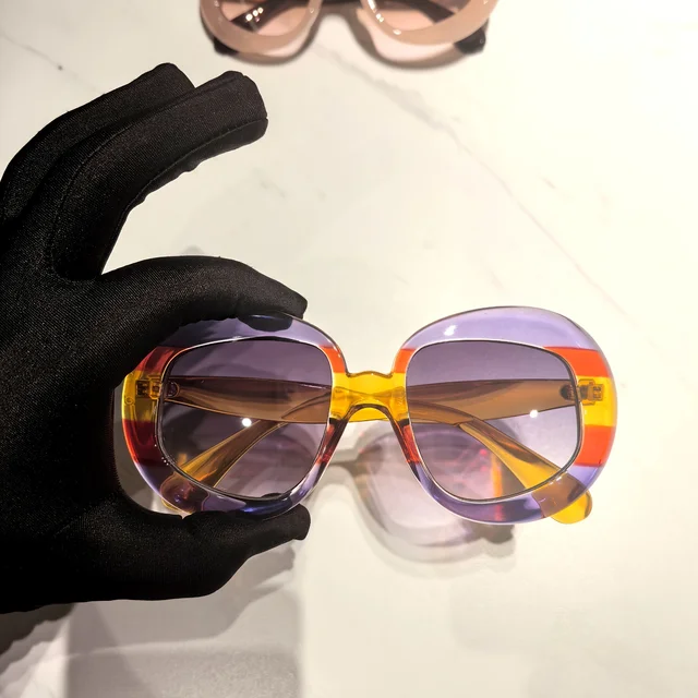 Gafas de sol circulares para hombre y mujer, lentes a la moda, de diseñador de marca, novedad de 2024 6