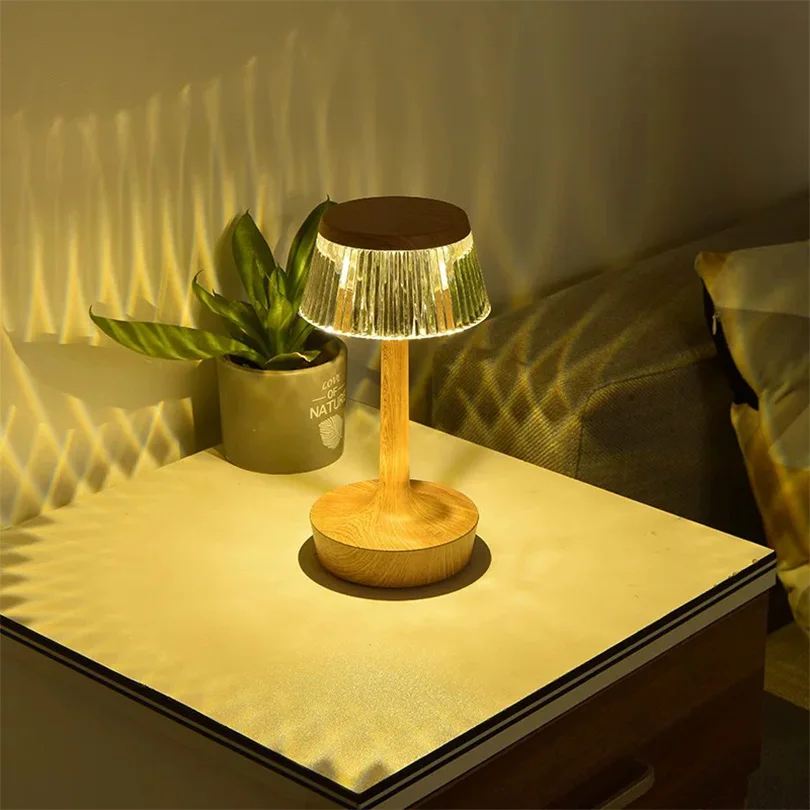LED Table Lamp Rechargeable Reading Lamp Metal Touch Night Light  3 Colors Atmospher Bedside Lamp Hotel Bar Decoration