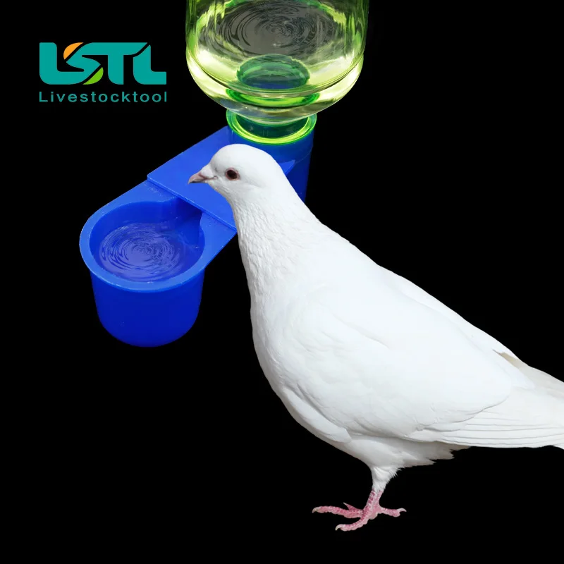 Plastic Pet Bird Dove Drinker Bowl Quail Water Cups Bottle Cat Chicken Pigeon Parrot Hamster Double Nozzle Water Guide For Bird