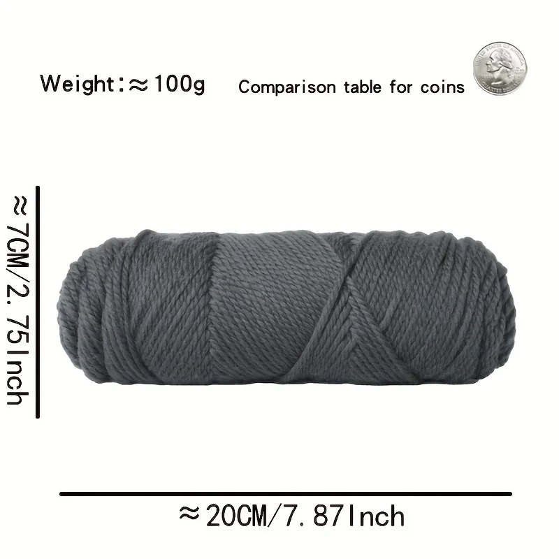 5 rolls/500g Wool Roll Wool thread rod needle thread medium thick wool thread scarf hand woven jacket sweater shawl thread