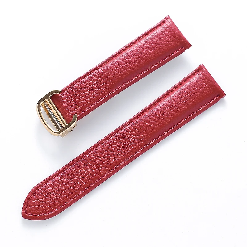 Litchi Soft Leather Watch Strap - Luxury Belt for Men & Women, Replacement Watch Accessory