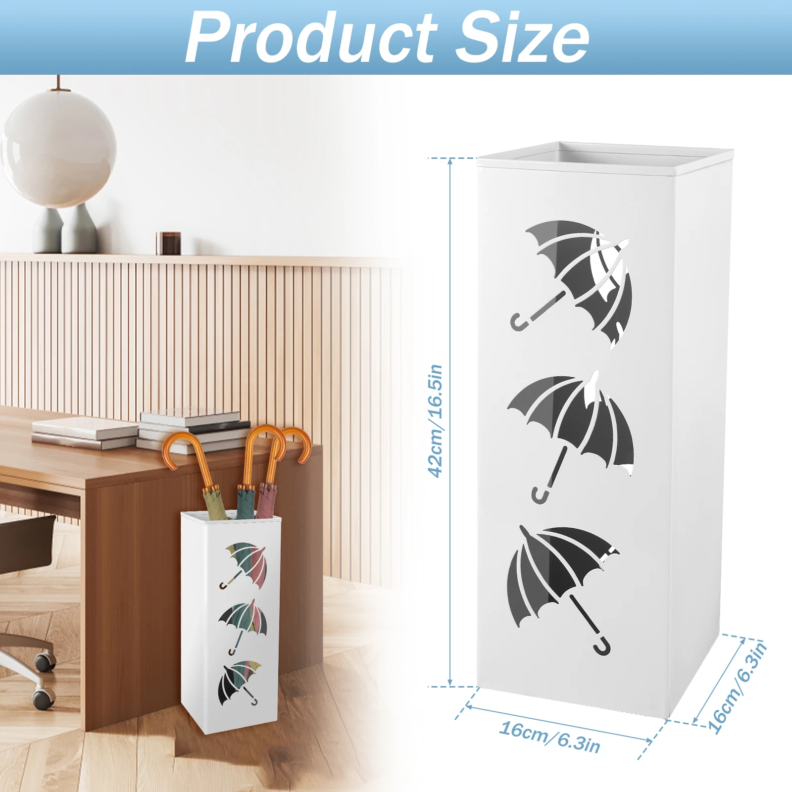 New Metal Umbrella Holder Free Standing Umbrella Stand Rack Decorative Holder Bin Multipurpose Walking Sticks