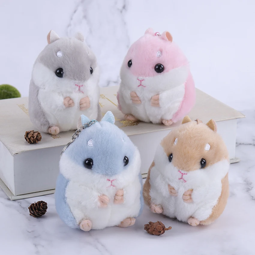 

10CM Cute Cartoon Little Hamster Plush Keychain Kawaii Bag Backpack Pendant Keychain Stuffed Animals Plush Children Girl Gift