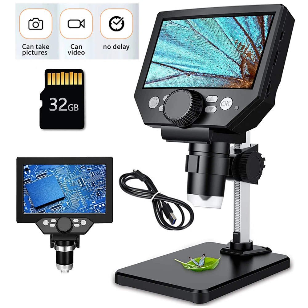 4.3 Inch LCD Handheld USB Microscope 1000X Magnification Coin Microscope  Video Camera Digital Microscope with 8 Adjustable LED Lights for Adults  Kids Soldering - China USB Microscope, Video Camera